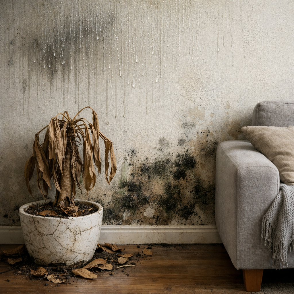 Wand-mit-Stockflecken