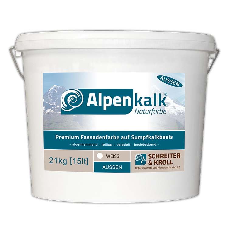 Alpenkalk Premium Fassadenfarbe ökologische Kalkfarbe für Fassaden