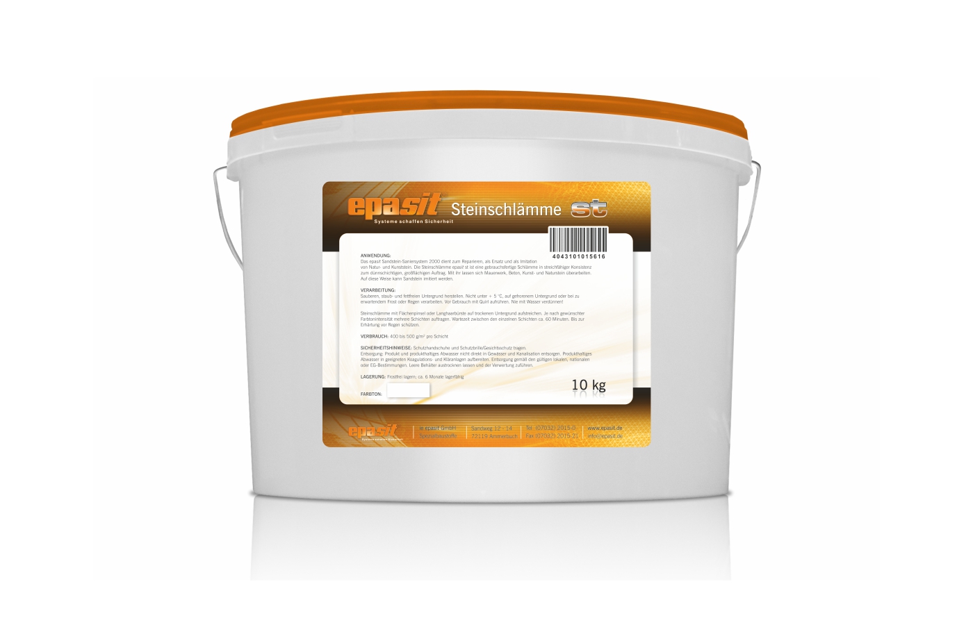 weißer Eimer Steinschlämme von epasit schwepa